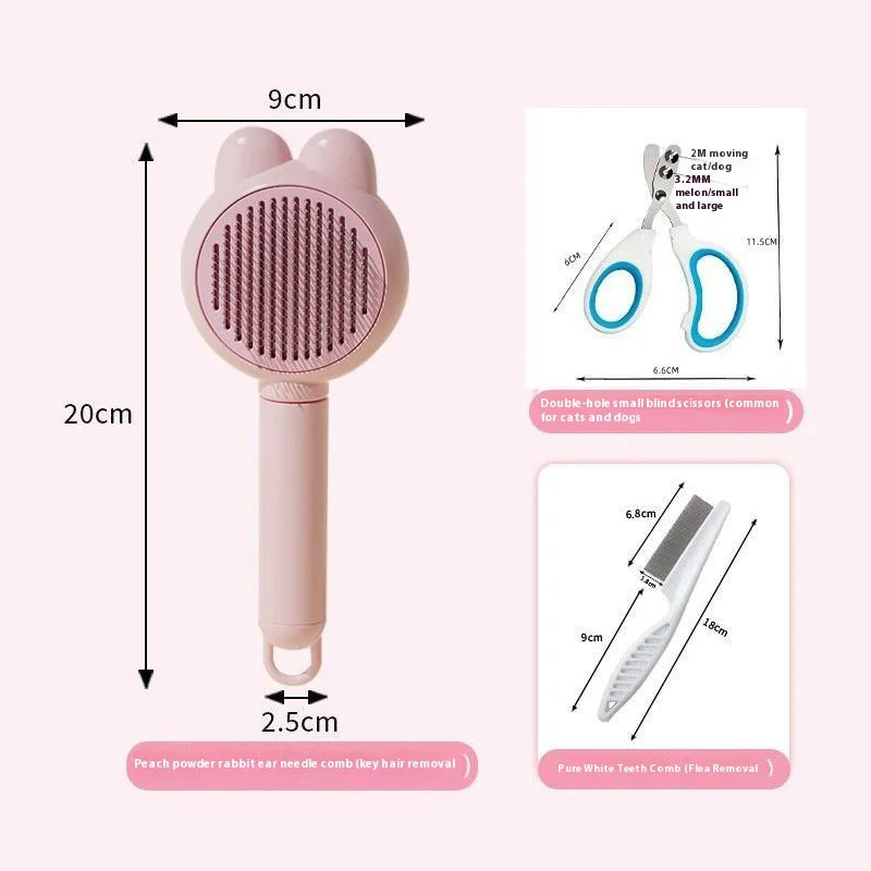 Cat Grooming Supplies 3 piece set include Round Hole Cat Nail Clippers  Pet Comb Pet Grooming Brush Flea prevention tools