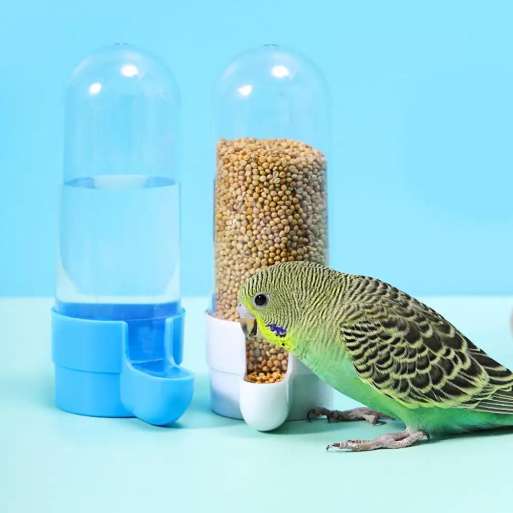 Bird Water Feeder Automatic Drinking Fountain Transparent Container Pet Parrot Hanging Food Dispenser Bird Supplies