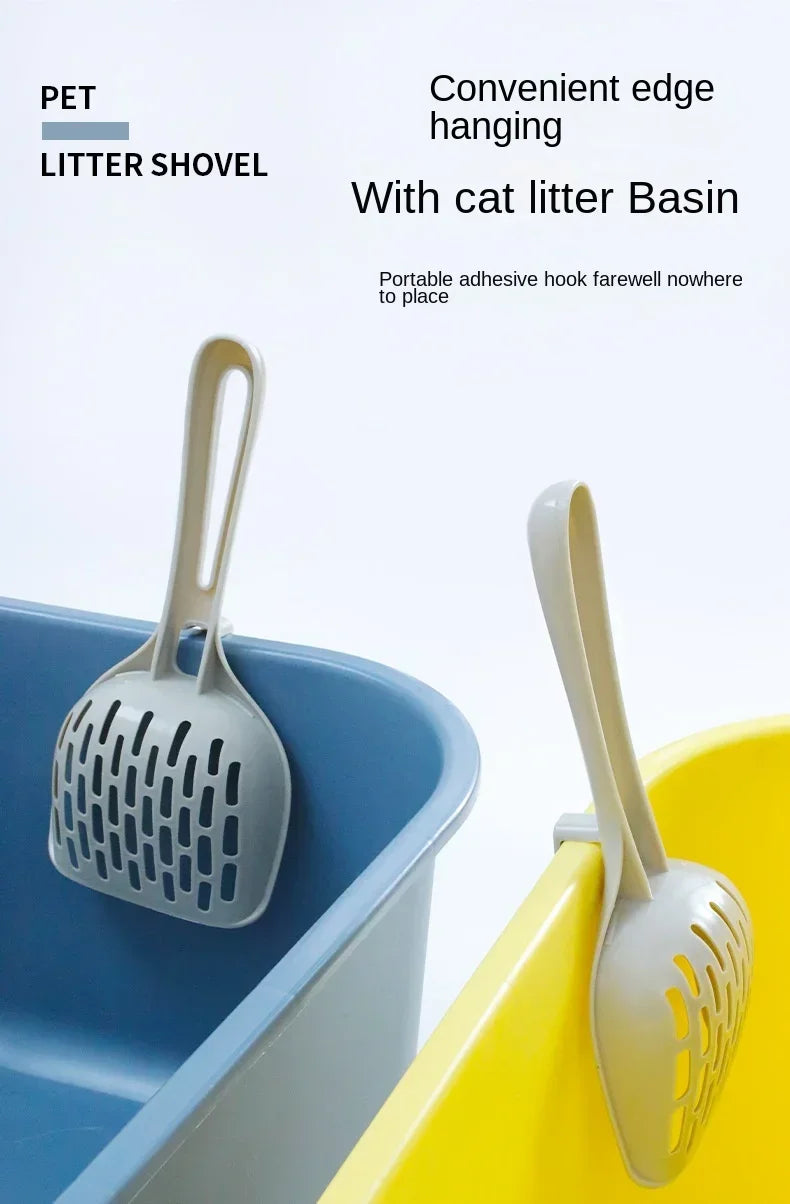 Cat Litter Scoop Plastic Cat Litter Shovel With Base Self Cleaning Cat Litter Box Shovel Kitten Toilet Clean Tools Cat Supplies