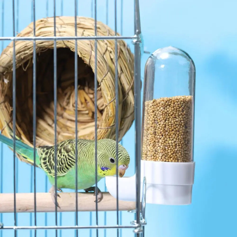 Bird Water Feeder Automatic Drinking Fountain Transparent Container Pet Parrot Hanging Food Dispenser Bird Supplies