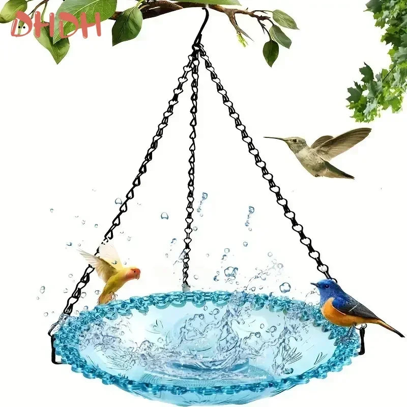 New Bird Flower Shaped Hanging Bird Feeder Birdbath For Garden Yard Farm Supplies Hummingbird Feeder Supplies Birdbath Bird Bath