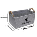 1pcs Cat Supplies Storage Basket Felt Material Cat Toy Organizer Basket With Handle Large Capacity Pet Supplies Organizer Box