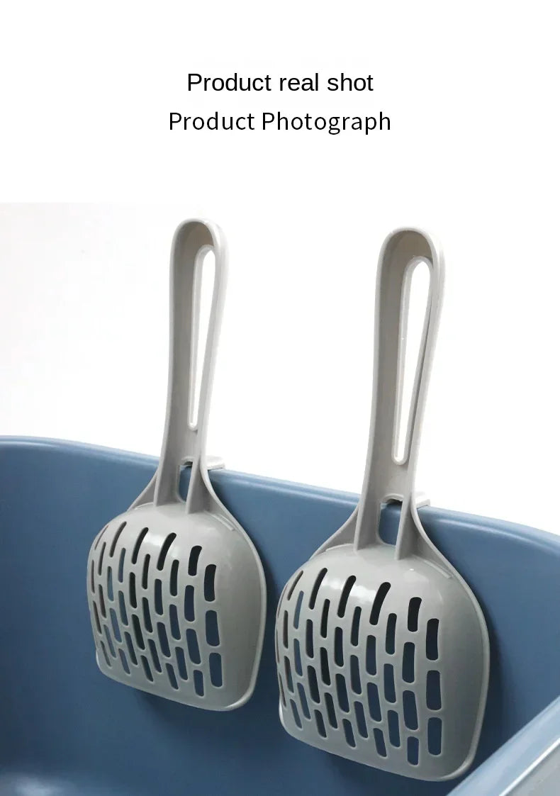 Cat Litter Scoop Plastic Cat Litter Shovel With Base Self Cleaning Cat Litter Box Shovel Kitten Toilet Clean Tools Cat Supplies