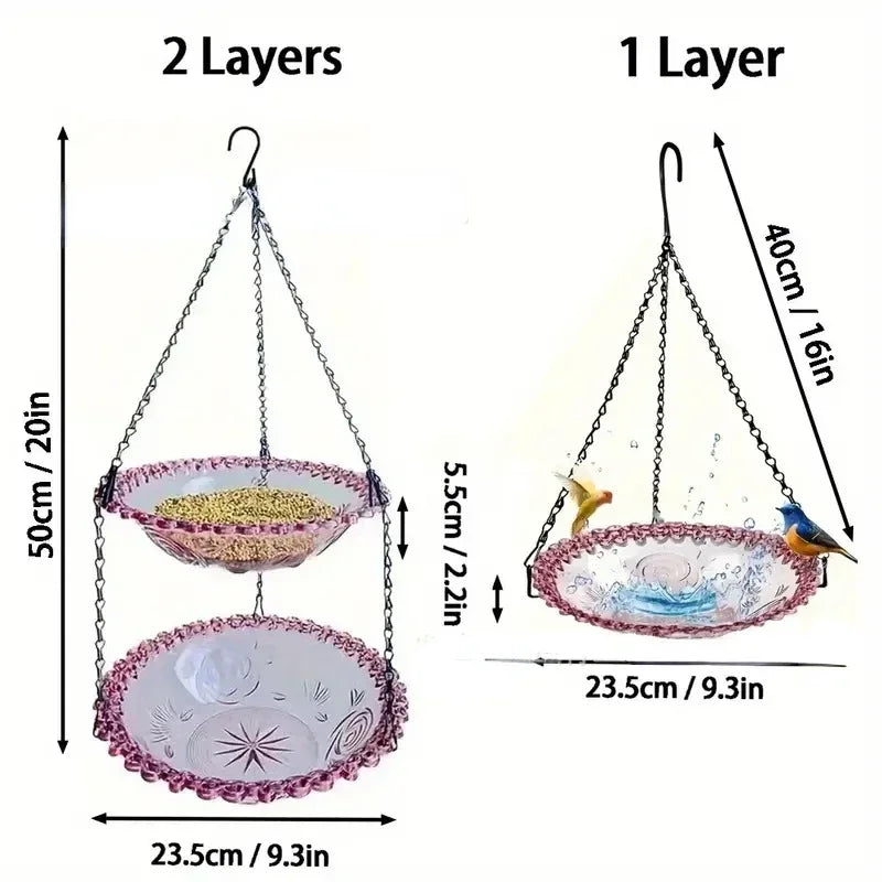 New Bird Flower Shaped Hanging Bird Feeder Birdbath For Garden Yard Farm Supplies Hummingbird Feeder Supplies Birdbath Bird Bath