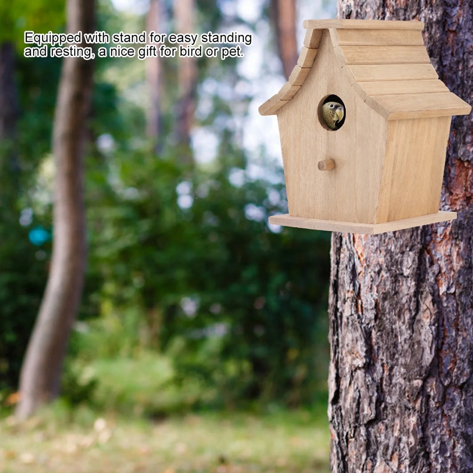 Hanging Bird House Wood Bird House Breeding Box Hanging Bird House Pet Supplies for Parrots Budgerigar Small Birds