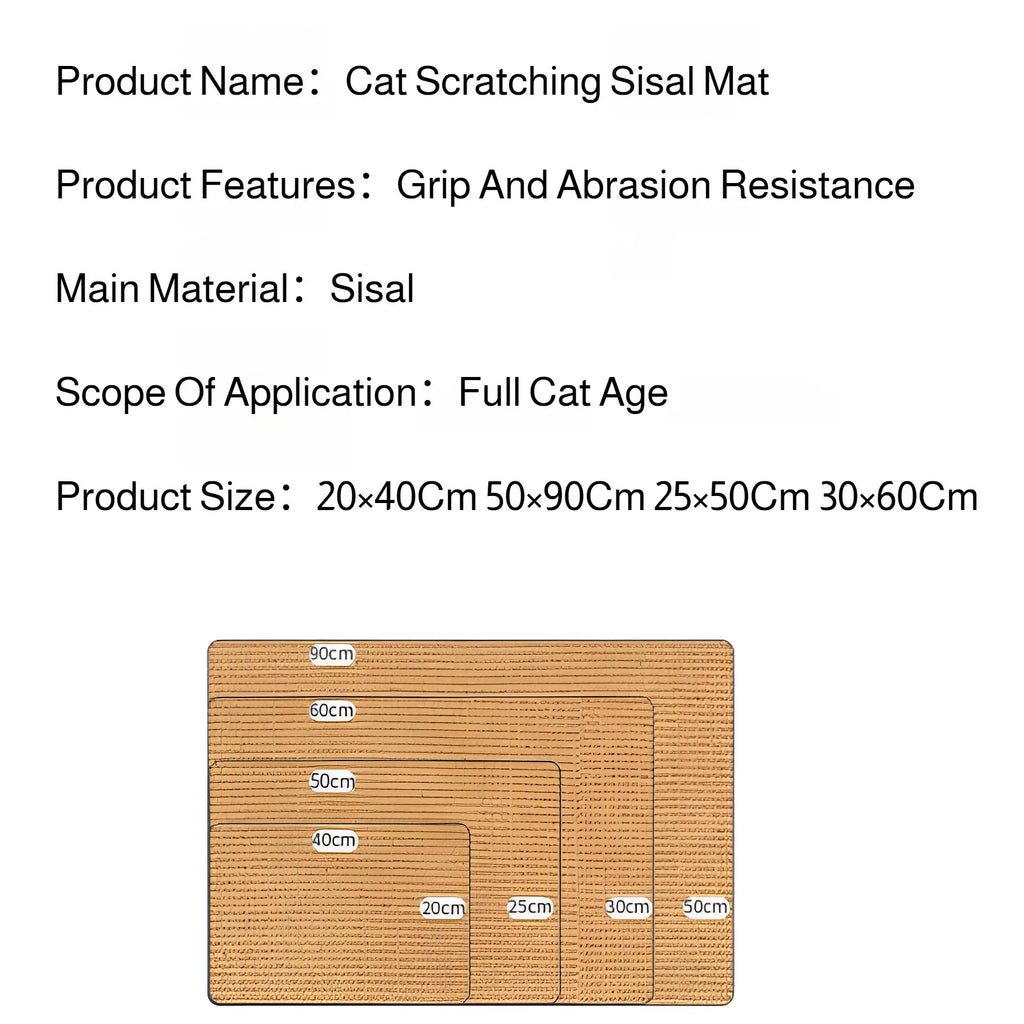 Cat Supplies Sisal Mat Pet Cat Scratching Board Protection Sofa Mat Anti-Cat Scratching Wear-Resista