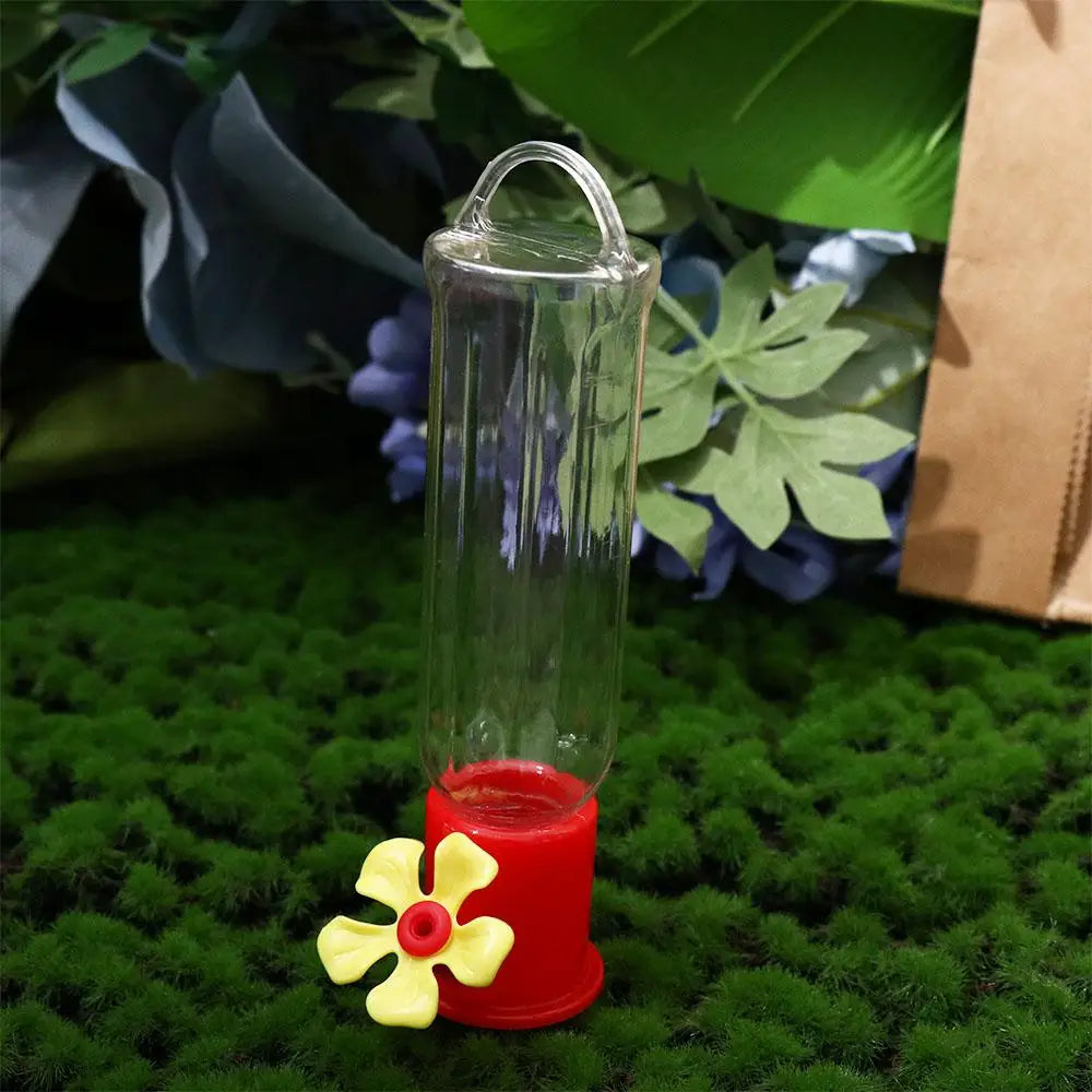 1Pc Portable Bird Water Feeders With Hanging Wires Transparent Plastic Leak-proof Hummingbird Feeding Bottle Bird Supplies