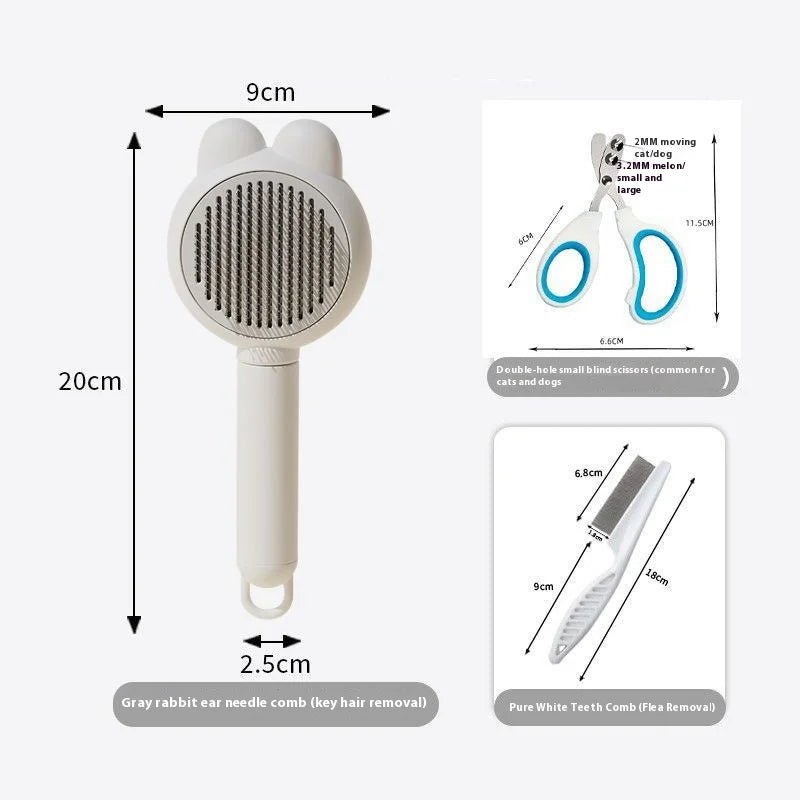 Cat Grooming Supplies 3 piece set include Round Hole Cat Nail Clippers  Pet Comb Pet Grooming Brush Flea prevention tools